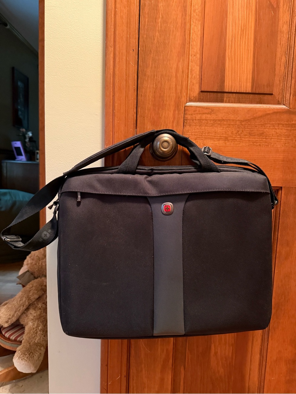 Wenger Black Laptop Briefcase with Gray Accent